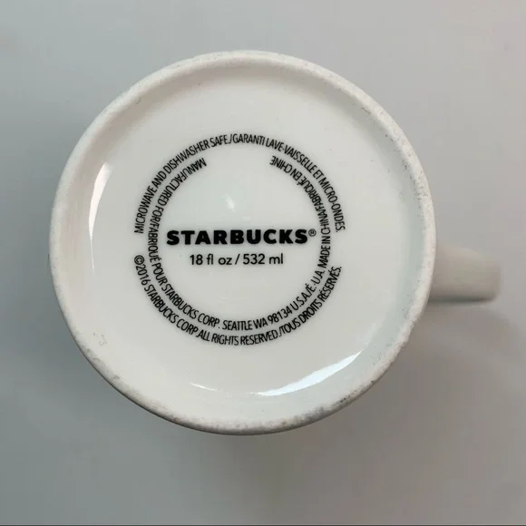 Starbucks 2016 winter Christmas snowflake 18oz ceramic mug - Picture 5 of 6